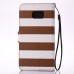 Sheepskin Stripe Anchor Magnetic Snap PU Leather Case for Samsung Galaxy Note 7 - Brown