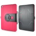 Shockproof 360 Degree Rotation Stand PC Case with Touch Through Screen Protector for iPad Air 2 (iPad 6) - Magenta