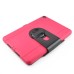 Shockproof 360 Degree Rotation Stand PC Case with Touch Through Screen Protector for iPad Air 2 (iPad 6) - Magenta