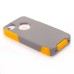 Shockproof Hybrid Plastic and TPU Protective Back Case For iPhone 4 iPhone 4s- Grey And Yellow