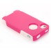 Shockproof Hybrid Plastic and TPU Protective Back Case For iPhone 4 iPhone 4s- White And Magenta