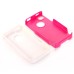 Shockproof Hybrid Plastic and TPU Protective Back Case For iPhone 4 iPhone 4s- White And Magenta
