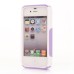 Shockproof Hybrid Plastic and TPU Protective Back Case For iPhone 4 iPhone 4s- White And Purple