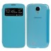 Sleek Glam S View Wake Sleep Flip Case For Samsung Galaxy S4 i9500 - Blue