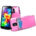 Slim Armor TPU and PC Case with Card Slot for Samsung Galaxy S5 G900 - Pink