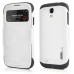 Slim Armor View Window Dormancy Function TPU and PC Case for Samsung Galaxy S4 - White