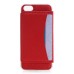 Slim PU Leather TPU Case Stand Cover with Card Slot for iPhone 6 / 6s Plus - Red