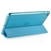 Slim Transparent Glitter Back Smart PU Leather Cover Stand Case For iPad Mini 1 / 2 / 3 - Blue