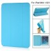 Slim Transparent Glitter Back Smart PU Leather Cover Stand Case For iPad Mini 1 / 2 / 3 - Blue
