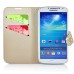 Small Check Pattern Rhinestone Decorated Magnetic Snap Leather Folio Stand Case With Card Slots For Samsung Galaxy S4 - White