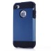 Smooth Slim Armor Pattern TPU Back Case Cover for iPhone 4/4S - Navy