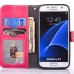Soft PU Leather Stand Case with Rotated Card Slot for Samsung  Galaxy S7 G930 - Magenta