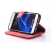 Soft PU Leather Stand Case with Rotated Card Slot for Samsung  Galaxy S7 G930 - Red