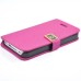 Superior Solid Color Magnetic Flip Snow Grain Leather Stand Case Cover With Card Slot For iPhone 4 iPhone 4S - Magenta