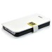 Superior Solid Color Magnetic Flip Snow Grain Leather Stand Case Cover With Card Slot For iPhone 4 iPhone 4S - White