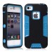 TPU and PC 2 in 1 Protective Case for iPhone 4/4S - Black/Blue