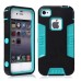 TPU and PC 2 in 1 Protective Case for iPhone 4/4S - Black/Green