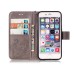 Trendy Elegant Floral Clasp Magnetic Stand Wallet Leather Case for iPhone 6 / 6s Plus - Grey