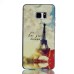 Two Separate Pieces Slim Colored Printed PC And TPU Bumper for Samsung Galaxy Note 7 - Sunset Eiffel Tower /Blue