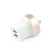 US Plug 3.1 A Dual USB Ports Charger Adapter for iPhone iPad iPod Samsung - Gold