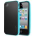 Ultra Slim Soft Hybrid TPU Back Case Cover for iPhone 4 iPhone 4S - Black and Blue
