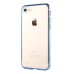 Ultra Thin Electroplated Bright TPU Protective Back Case for iPhone 7 - Blue