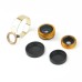 Universal Clip - On 2 in 1 Fish Eye Lens 0.67X Wide Angle + Macro Lens for iPhone iPad Samsung - Gold