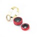 Universal Clip - On 2 in 1 Fish Eye Lens 0.67X Wide Angle + Macro Lens for iPhone iPad Samsung - Red
