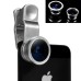 Universal Clip-On Fish Eye Wide Angle Macro Lens For iPhone iPod iPad Samsung