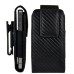 Vertical Carbon Fiber Leather Holster for iPhone 4S iPhone 4 iPhone 3GS - Black