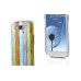 Vertical Rainbow Strips Pattern Transparent Waterdrop Hard Case for Samsung Galaxy S3 i9300