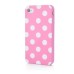 White Polka Dots Pattern TPU Case for iPhone 4 iPhone 4S - Pink