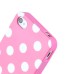 White Polka Dots Pattern TPU Case for iPhone 4 iPhone 4S - Pink
