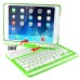 Wireless 180° Rotatable Bluetooth Keyboard Stand Leather Case For iPad Mini 1/2/3  - Green