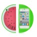 iPhone 4/4S Cute 3D Watermelon Silicone Back Case Cover - Magenta