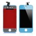 iPhone 4 Assembly ( Glass Back Cover + Blue Frame Bezel + Digitizer LCD Display Screen) - Blue