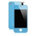 iPhone 4 Assembly ( Glass Back Cover + Blue Frame Bezel + Digitizer LCD Display Screen) - Blue