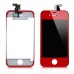 iPhone 4 Assembly ( Glass Back Cover + Red Frame Bezel + Digitizer LCD Display Screen) - Red