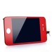 iPhone 4 Assembly ( Glass Back Cover + Red Frame Bezel + Digitizer LCD Display Screen) - Red