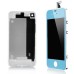 iPhone 4 Assembly ( Glass Back Cover + White Frame Bezel + Digitizer LCD Display Screen) - Blue