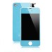 iPhone 4 Assembly ( Glass Back Cover + White Frame Bezel + Digitizer LCD Display Screen) - Blue