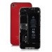 iPhone 4 Back Cover with Black Frame Bezel - Red