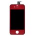 iPhone 4 Digitizer Touch Panel Screen with LCD Display Screen + Flex Cable + Black Supporting Frame - Red