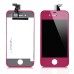 iPhone 4S Assembly (Glass Back Cover + Digitizer LCD Display Screen) - Magenta