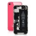 iPhone 4S Back Cover With Pink Frame Bezel - Pink