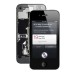 iPhone 4S Clear Glass Back Cover  with Black Bezel - Transparent Silver
