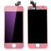 iPhone 5 Electroplated LCD Assembly Replacement Digitizer Touch Screen With LCD Display Screen + Flex Cable + Supporting Bezel Frame + Home Button - Pink