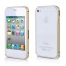 0.7mm Extra Slim with Side Botton Screw - Free Clip - On Metal Bumper Case for iPhone 4 iPhone 4S - Gold