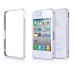 0.7mm Extra Slim with Side Botton Screw - Free Clip - On Metal Bumper Case for iPhone 4 iPhone 4S - Silver