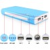 12000 mAh Portable 2-Port Backup External Battery Mobile Charger Power Bank with Led Indicator Smartphone/Tablet - Blue